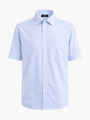 Kurzarmhemd Fein Oxford Weiss/Blau
