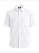 Kurzarmhemd Fein Oxford Weiss/Blau