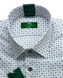 Trachten Shirt All-Over Pattern in Grey Green