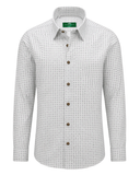 Trachten Shirt All-Over Pattern in Grey Green