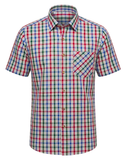 Short-sleeved traditional shirt with colorful checkered pattern