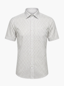 Short-sleeved shirt, white, patterned
