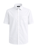 Kurzarmhemd Fein Oxford Weiss/Blau