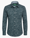 Trachtenhemd Tannengrün Paisley Muster