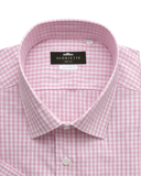 Kurzarmhemd Vichy Rosa Kariert