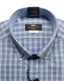Shirt Button-Down Blue Plaid Fashion Fit