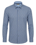 Shirt Button-Down Blue Plaid Fashion Fit