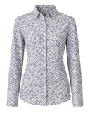 Trachtenbluse Blaues Blüten Muster