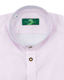Trachten shirt pink with blue patterned contrast