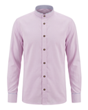 Trachten shirt pink with blue patterned contrast