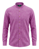 Traditional shirt pink stand-up collar linen