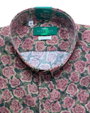 Traditional Shirt Button Down Floral Pattern Slim Fit
