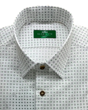 Trachten Shirt All-Over Pattern in Grey Green