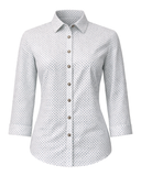 Trachtenbluse 3/4-Arm Kreuzchen Muster