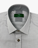 Trachtenhemd Modern Grau Karo Kragenmuster