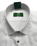 Trachtenhemd Windsor Grau-Muster-Kontrastdetails Brusttasche