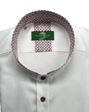Traditional Shirt Pattern Detail Stand-up Collar