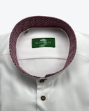 Traditional Shirt Stand-up Collar Pattern Contrast