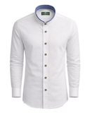 Traditional Shirt Stand-up Collar Pattern Contrast