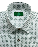 Trachten Shirt All-Over Pattern in Grey Green