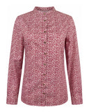 Damenbluse Stehkragen Floral Rot