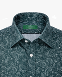 Trachtenhemd Tannengrün Paisley Muster