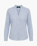 Trachtenbluse V Auschnitt Blau