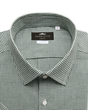 Kurzarmhemd Leinen Grün Kariert