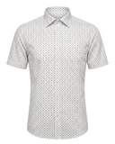 Kurzarmhemd Weiß Gemustert