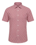 Kurzarmhemd Rot Kariert Feinmuster