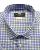 Kurzarm Windsor Blau Doppel Karriert