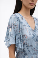 Midi Dress Ruffle Sleeve