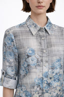 Midi Dress Blue Flower Print