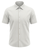 Kurzarmhemd Strukturstreifen Offwhite